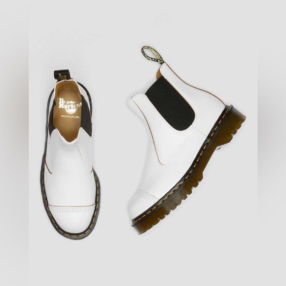 Dr. Martens 2976 Bex Made In England Toe Cap Chelsea Boots in White - Picture 2 of 13